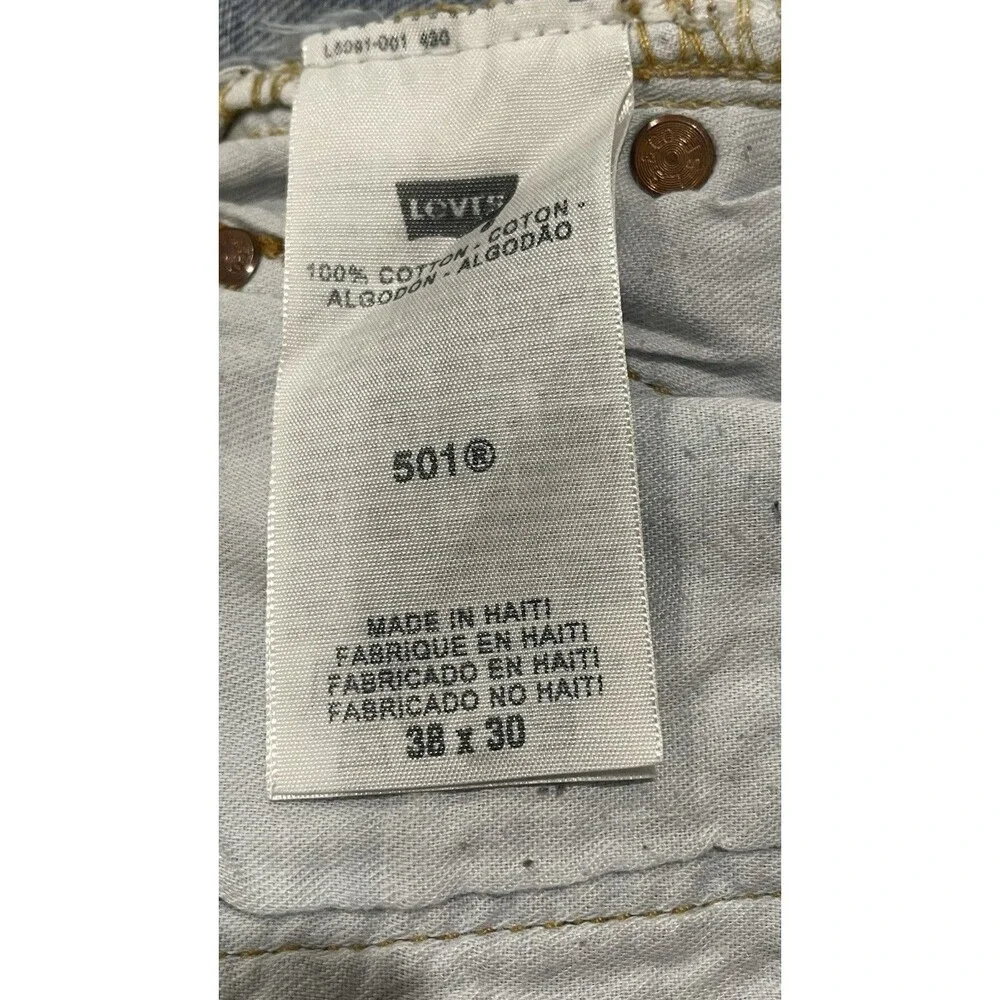 Vintage 80s Levi’s 501xx Button Fly Jeans Straight Leg 38x30 Light Wash Denim